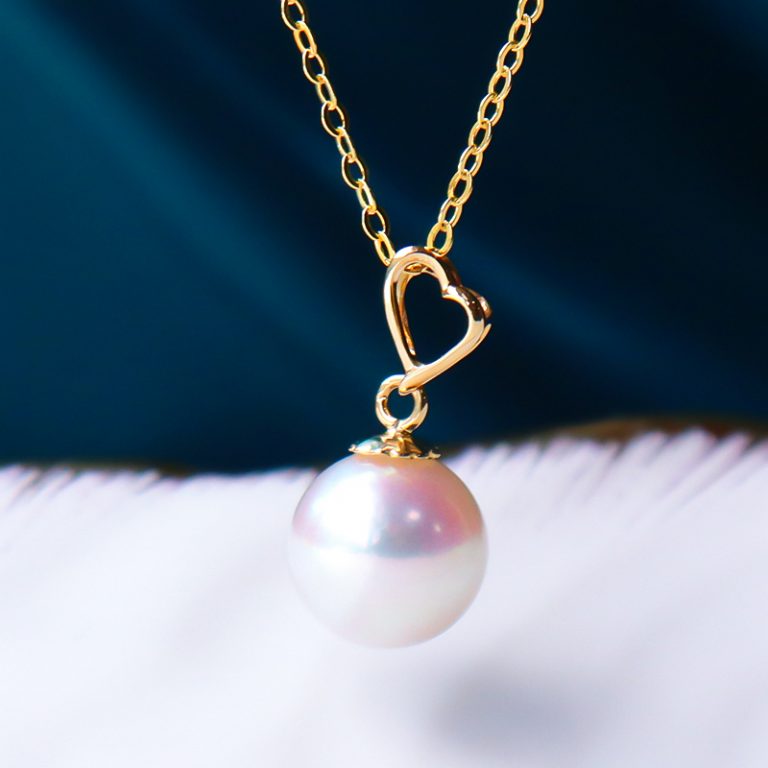 日本akoya珍珠吊墜 天然海水珍珠項(xiàng)鏈單顆18K女鎖骨鏈
