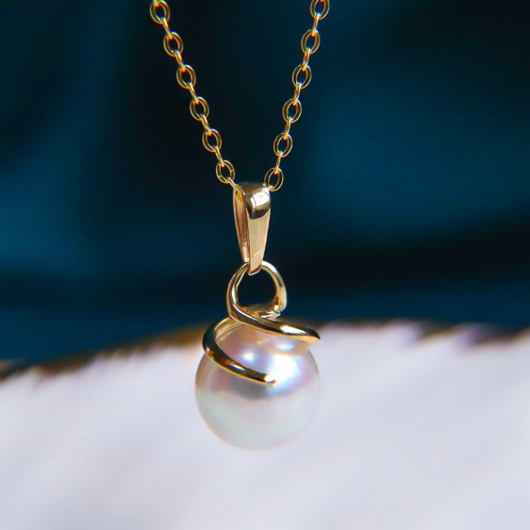 天然海水日本akoya珍珠吊墜項鏈18K金單顆強光耳墜女